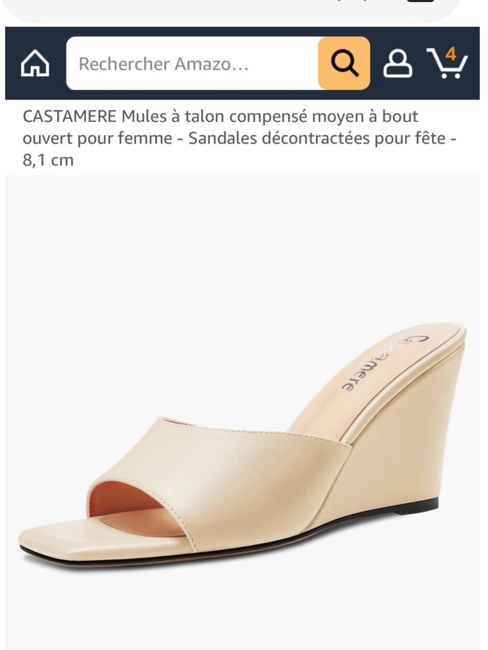 Beige Open-Toe Wedge Slide — Women's Casual Wedge